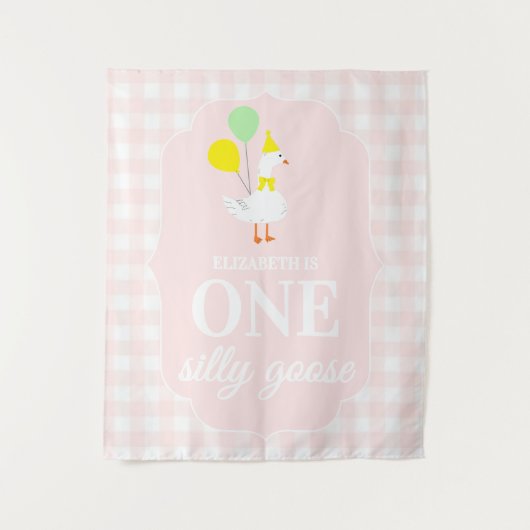 Eine dumme Gans Gingham 1. Geburtstag Wandteppich (Vorderseite)