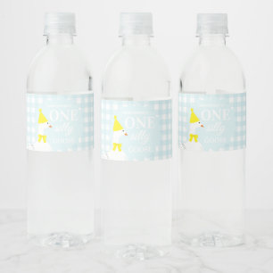 Eine dumme Gans Gingham 1. Geburtstag Wasserflaschenetikett