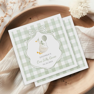 Eine dumme Gans Grüner Bogen Erster Geburtstag Serviette