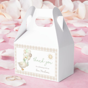 EINE Dumme Gans, Luftballons, Retro-Gingham-Gesche Geschenkschachtel