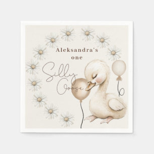 Eine dumme Gans Neutral Boho Baby 1. Geburtstag Serviette