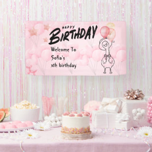 Eine dumme Gans Personalisierte rosa 1. Geburtstag Banner