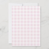 Eine dumme Gans Pink Gingham Mädchen Erster Geburt Einladung (Rückseite)