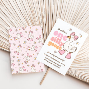 Eine dumme Gans Pink Mädchen 1. Geburtstag Einladung
