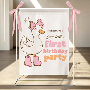 Eine dumme Gans Pink Mädchen 1. Geburtstagsbegrüßu Poster