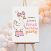 Eine dumme Gans Pink Mädchen 1. Geburtstagsbegrüßu Poster