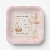 Eine dumme Gans Rosa Babyparty Pappteller (Vorderseite)