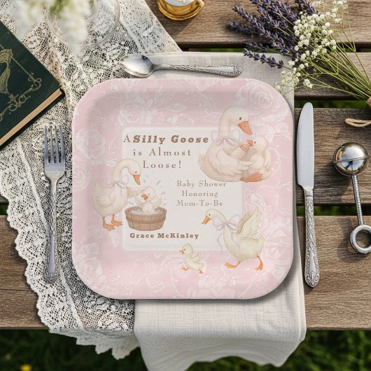 Eine dumme Gans Rosa Babyparty Pappteller