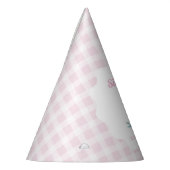 Eine dumme Gans rosa Gingham Mädchen erster Geburt Partyhütchen (Links)