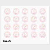 Eine dumme Gans Rosa Gingham Whimsical Danke Runder Aufkleber (Blatt)