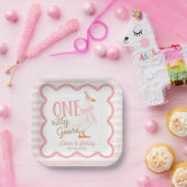 Eine dumme Gans rosa Schleife 1. Geburtstag Pappteller (Party)