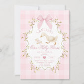 Eine dumme Gans rosa Schleife Mädchen 1. Geburtsta Einladung (Vorderseite)