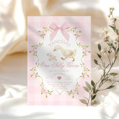 Eine dumme Gans rosa Schleife Mädchen 1. Geburtsta Einladung