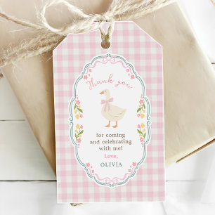 Eine dumme Gans rosa Schleife Mädchen 1. Geburtsta Geschenkanhänger