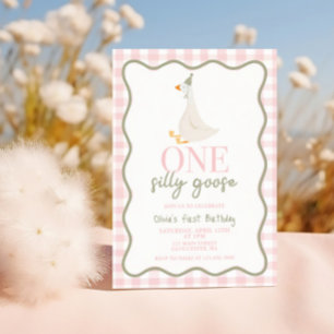 Eine dumme Gans rosa und grün Einladung