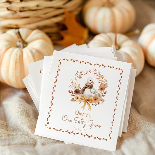 Eine dumme Gans Rustic Fall 1. Geburtstag Serviette