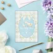 Eine dumme Gans Sage Gingham-Bogen Mädchen 1. Gebu Acryleinladungen (In Situ (Hochzeit))