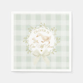 Eine dumme Gans Sage Gingham geschlechtsneutral Serviette (Vorderseite)