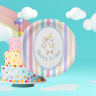 Eine dumme Gans zum ersten Geburtstag, Papierplatt Pappteller