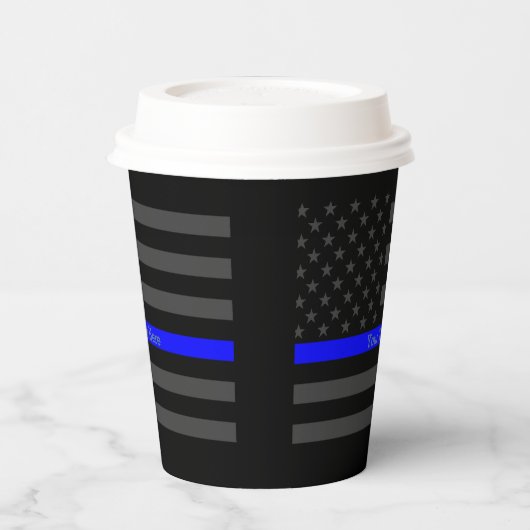 Eine dünne blaue Linie US-Flagge Ihr eigenes Perso Pappbecher (Links)