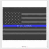 Eine dünne blaue Linie US-Flagge Personalisiert Gr Aufkleber (Blatt)