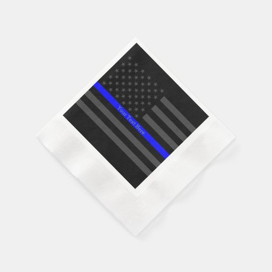 Eine dünne blaue US-Flagge leicht Personalisiert Serviette (Ecke)