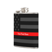 Eine dünne rote Linie US-Flagge Ihr Text Flachmann (Links)