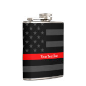 Eine dünne rote Linie US-Flagge Ihr Text Flachmann (Rechts)