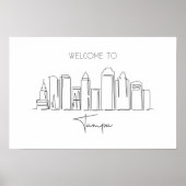 Eine durchgehende Linie Zeichnend Tampa Skyline Poster (Vorne)
