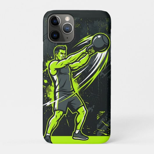 Eine dynamische neon-grüne Lineart-Illustration ei Case-Mate iPhone Hülle (Rückseite)