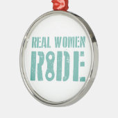 Eine echte Frauenreise Silbernes Ornament (Links)