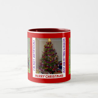 Eine echte Weihnachtsbaum-Tasse Zweifarbige Tasse