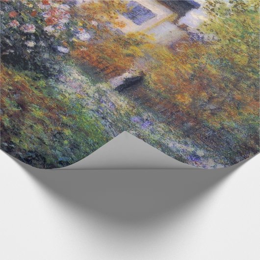 Eine Ecke des Gartens mit Dahlias Claude Monet Geschenkpapier (Ecke)