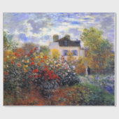 Eine Ecke des Gartens mit Dahlias Claude Monet Geschenkpapier (Flach)