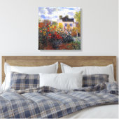 Eine Ecke des Gartens mit Dahlias Leinwanddruck (Insitu (Schlafzimmer))