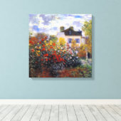 Eine Ecke des Gartens mit Dahlias Leinwanddruck (Insitu (Holzboden))