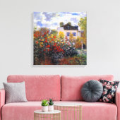 Eine Ecke des Gartens mit Dahlias Leinwanddruck (Insitu (Wohnzimmer))