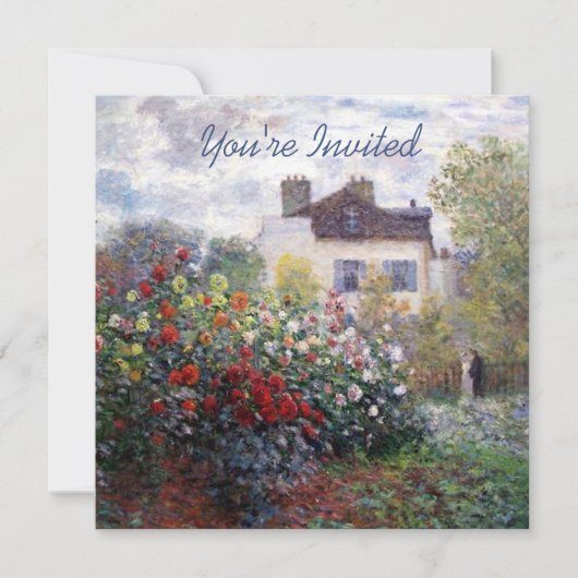 Eine Ecke des Gartens mit Dahlie-Haus-Erwärmung Einladung (Vorderseite)