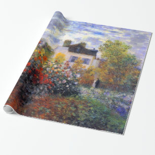 Eine Ecke des Gartens mit Dahlien Claude Monet Geschenkpapier