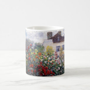 Eine Ecke des Gartens mit Dahlien Kaffeetasse