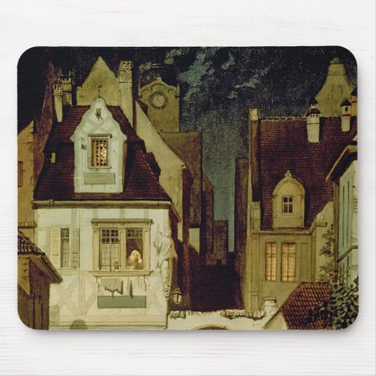 Eine Ecke einer deutschen Stadt durch Mondschein Mousepad (Vorne)