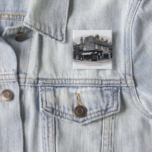 Eine Ecke von altem Bromley Button (Beispiel)