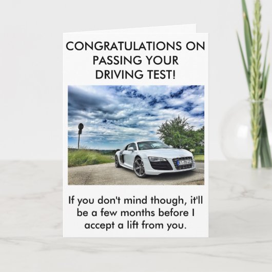 Eine ehrliche Fahrprüfungdurchlaufkarte Karte (Vorderseite)