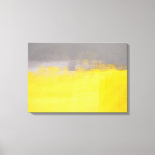 "Eine einfache Abstrakte" graue und gelbe Kunst Leinwanddruck (Vorderseite)