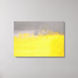 "Eine einfache Abstrakte" graue und gelbe Kunst Leinwanddruck