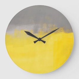 "Eine einfache Abstrakte" Graue und gelbe Uhr