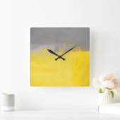 "Eine einfache Abstrakte" Graue und gelbe Uhr (Zuhause)