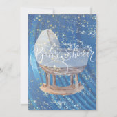 Eine einfache blaue Einladung. Feiertagskarte (Rückseite)