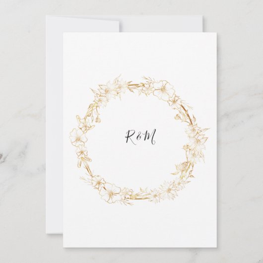 Eine einfache Einladung aus weißem Gold (Rückseite)