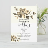 Eine einfache Einladung mit weißer Blüte (Stehend Vorderseite)